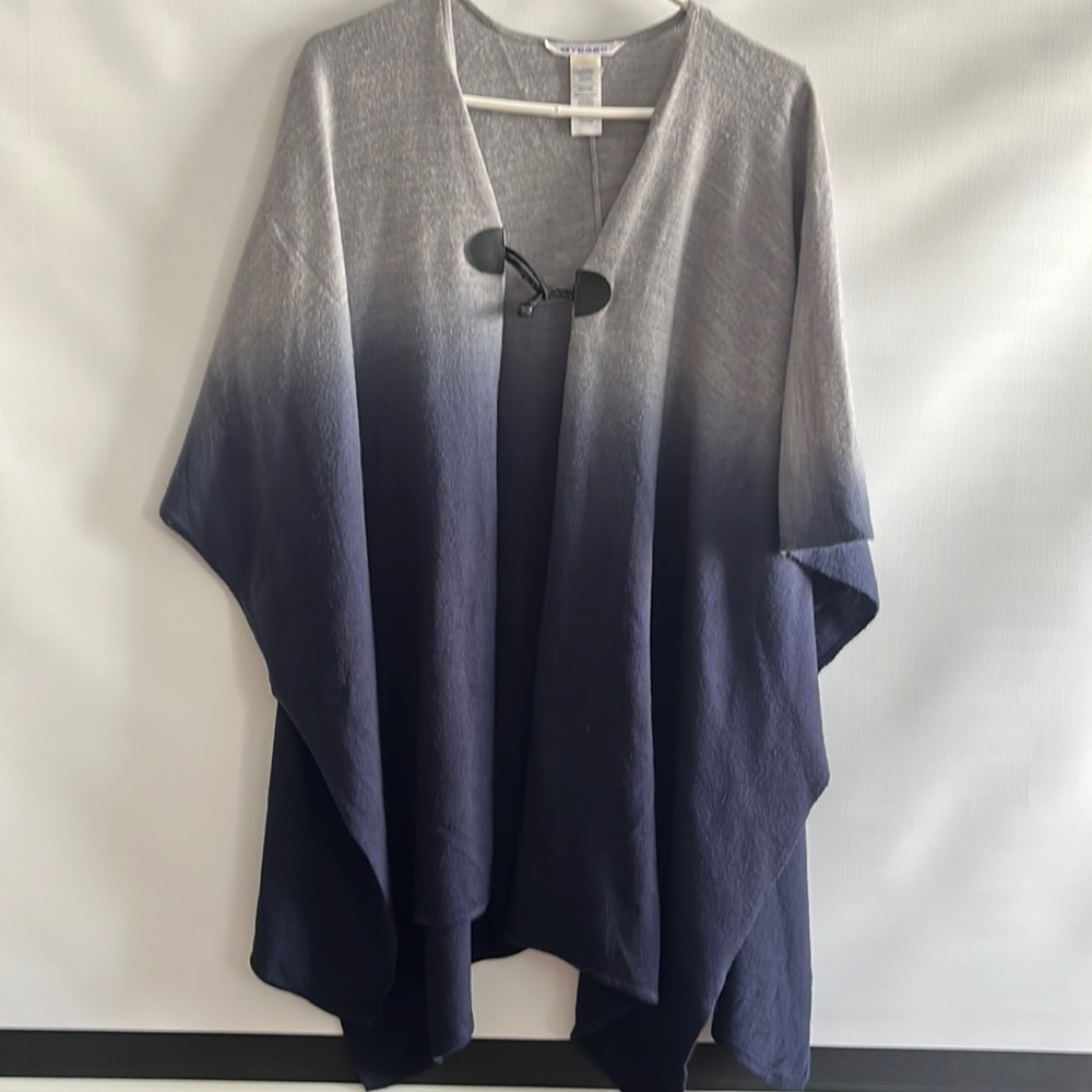 Nygard grey/blue  poncho one size